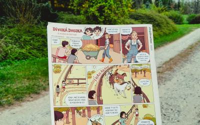 Divoká dvojka, komiks Kláry Smolíkové a Ester Kuchynkové na zadní straně časopisu Ahoj divočino