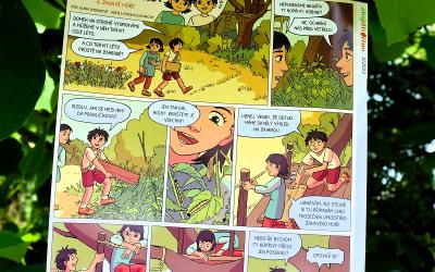 Divoká dvojka, komiks Kláry Smolíkové a Ester Kuchynkové na zadní straně časopisu Ahoj divočino