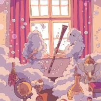 Ilustrace Ester Kuchynkové ke knize Kláry Smolíkové "Dům ztracených příběhů"