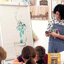 Kačka Illnerová během dílny ke knize Dalila a výtah bez dveří na Světě knihy