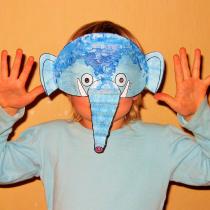 Hračky a masky z papíru - maska slona