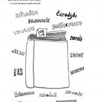 Ukázka pracovního listu z knihy Zakousněte se do knihy, text Klára Smolíková, ilustrace Bára Buchalová