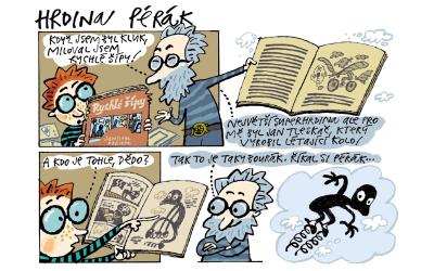 Komiks z knihy Vynálezce Alva 3. Výtvarník Luděk Bárta