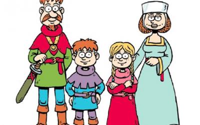 Rodinka Bradových z komiksové knihy Na hradě Bradě